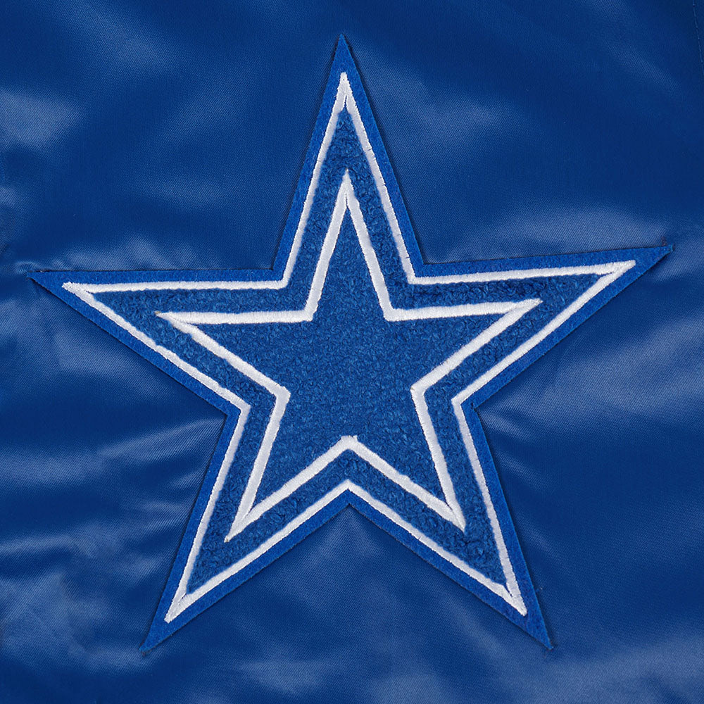 NFL DALLAS COWBOYS BEST OF MEN'S RIB SATIN JACKET (DODGER BLUE)