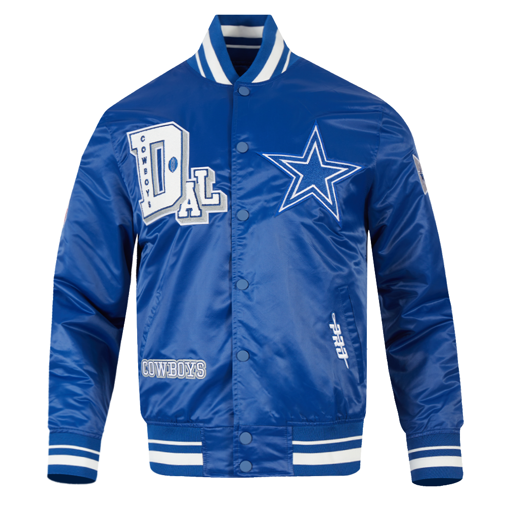 NFL DALLAS COWBOYS BEST OF MEN'S RIB SATIN JACKET (DODGER BLUE)