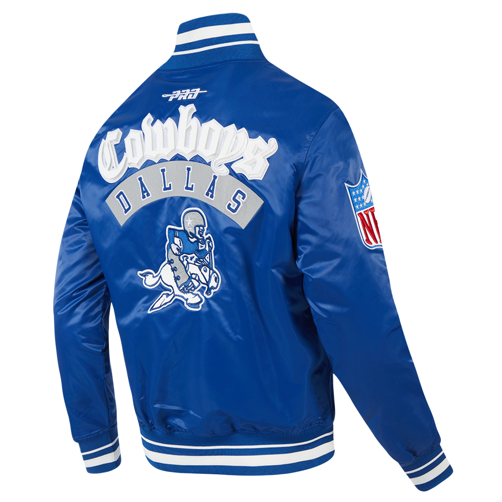 NFL DALLAS COWBOYS BEST OF MEN'S RIB SATIN JACKET (DODGER BLUE)
