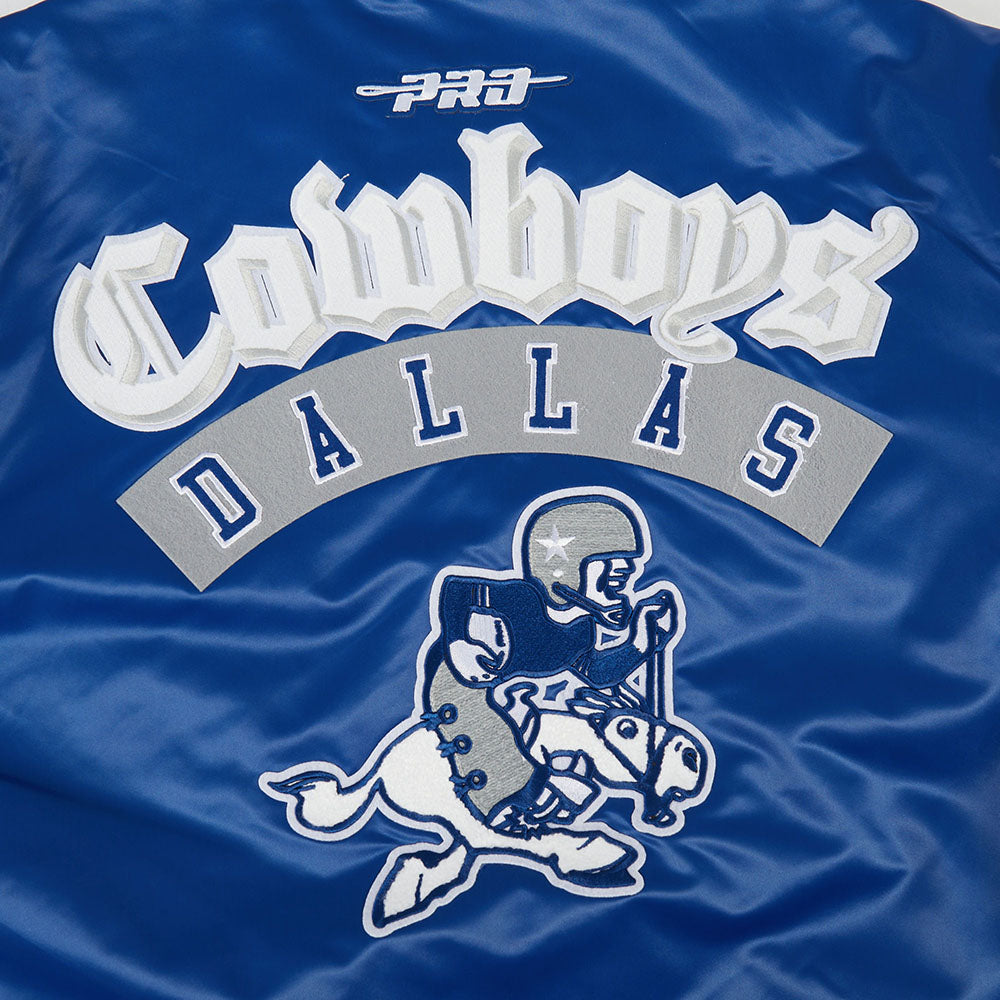 NFL DALLAS COWBOYS BEST OF MEN'S RIB SATIN JACKET (DODGER BLUE)