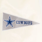 NFL DALLAS COWBOYS BEST OF BLOUSON EN SATIN À BORDS CÔTELÉS POUR HOMME (COQUILLE D'ŒUF/BLEU DODGER)