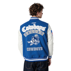 NFL DALLAS COWBOYS BEST OF BLOUSON COLLÉGIAL EN LAINE À BORDS CÔTELÉS POUR HOMME (BLEU DODGER/BLANC)