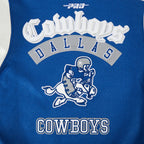 NFL DALLAS COWBOYS BEST OF BLOUSON COLLÉGIAL EN LAINE À BORDS CÔTELÉS POUR HOMME (BLEU DODGER/BLANC)