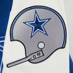 NFL DALLAS COWBOYS BEST OF BLOUSON COLLÉGIAL EN LAINE À BORDS CÔTELÉS POUR HOMME (BLEU DODGER/BLANC)