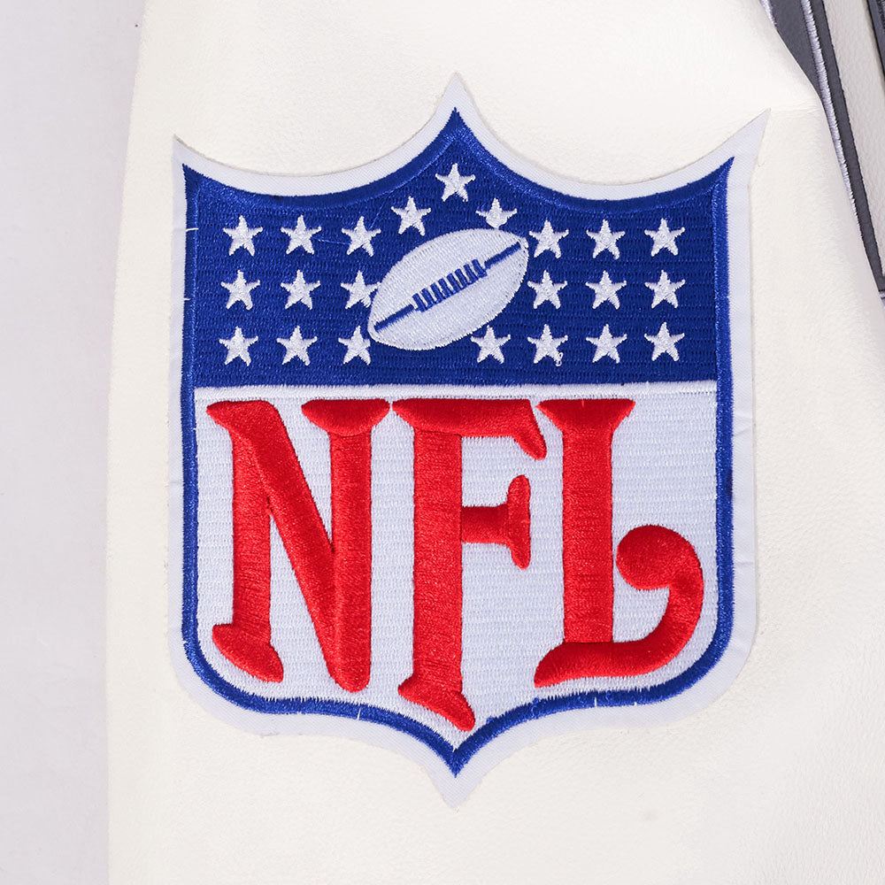 NFL DALLAS COWBOYS BEST OF MEN'S LEATHER VARSITY JACKET (EGGSHELL)