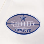 NFL DALLAS COWBOYS BEST OF MEN'S LEATHER VARSITY JACKET (EGGSHELL)