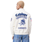 NFL DALLAS COWBOYS BEST OF MEN'S LEATHER VARSITY JACKET (EGGSHELL)