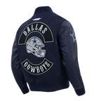 NFL DALLAS COWBOYS BORN FOR SPORT MEN'S WOOL VARSITY JACKET (MIDNIGHT NAVY)