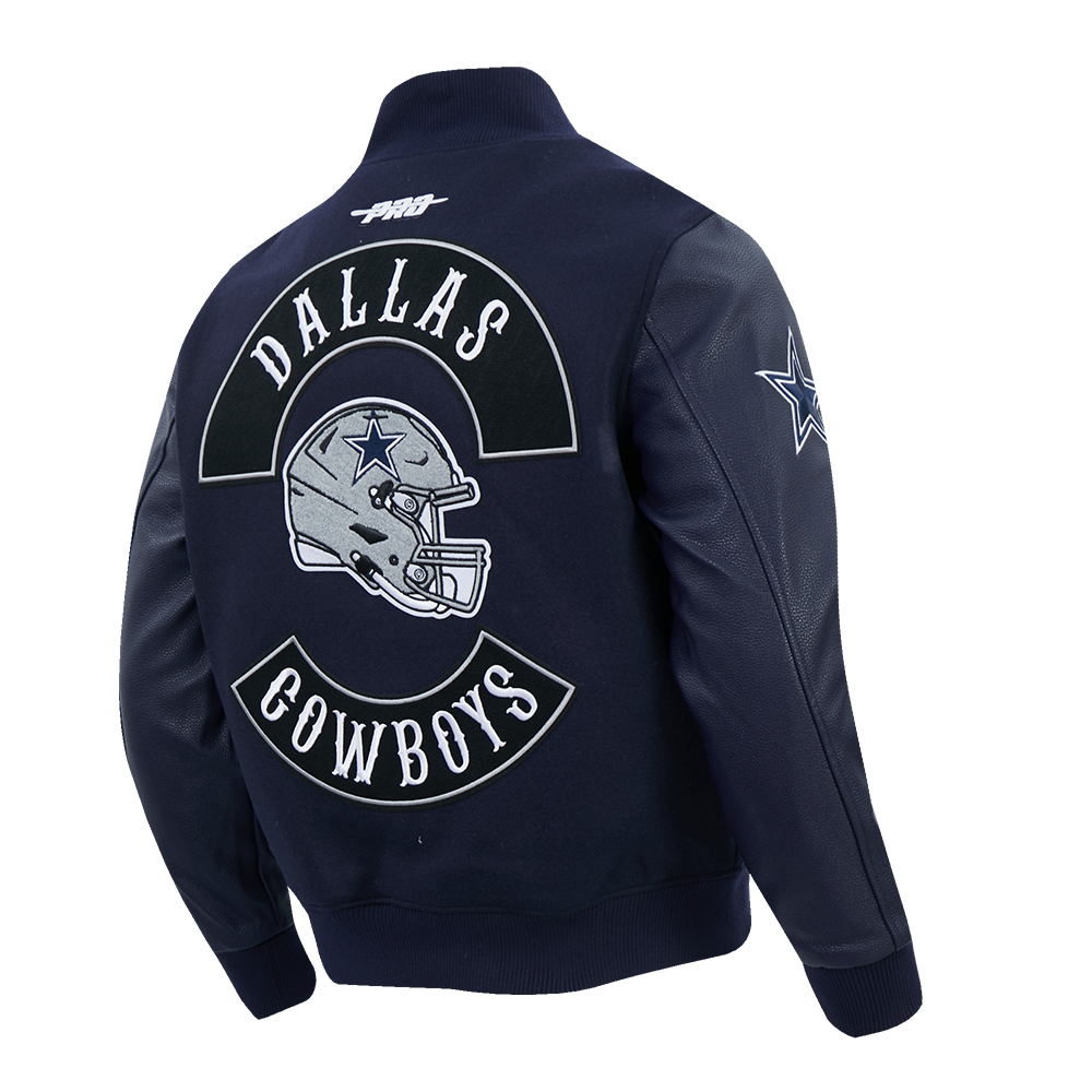 NFL DALLAS COWBOYS BORN FOR SPORT MEN'S WOOL VARSITY JACKET (MIDNIGHT NAVY)