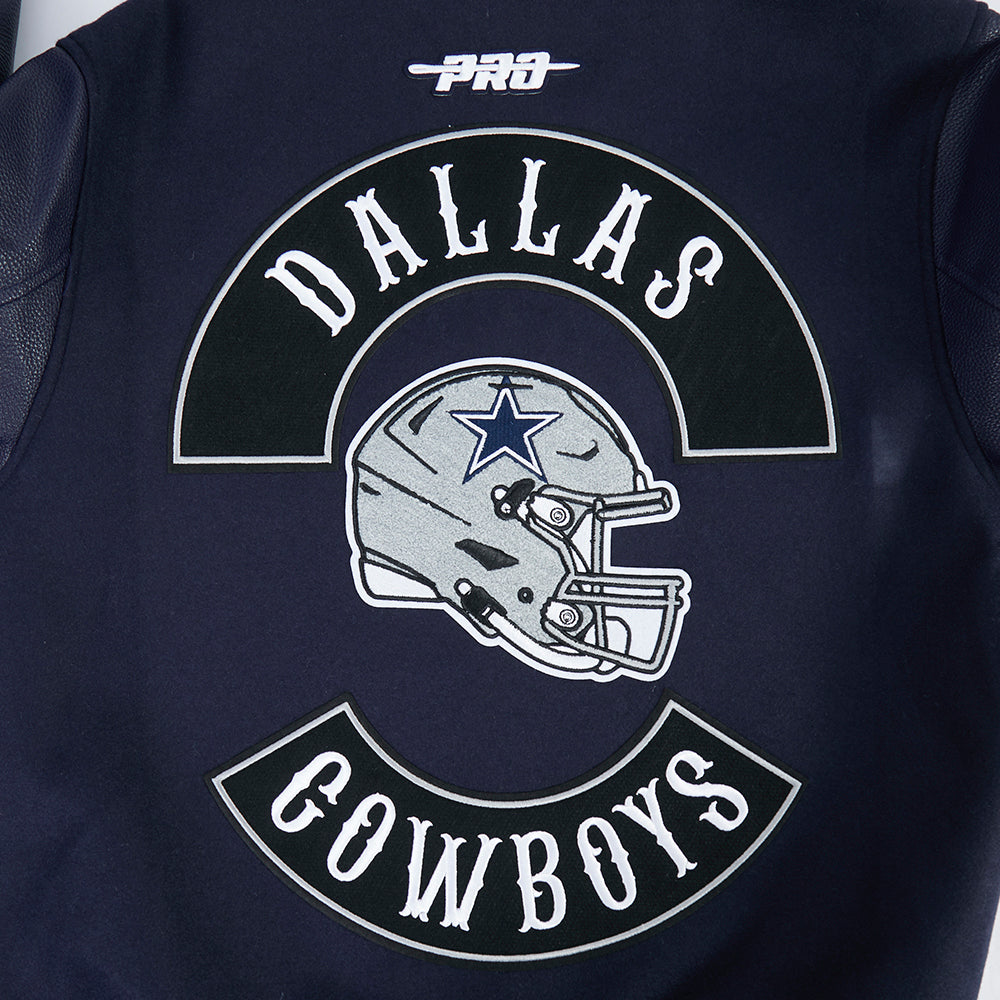 NFL DALLAS COWBOYS BORN FOR SPORT MEN'S WOOL VARSITY JACKET (MIDNIGHT NAVY)