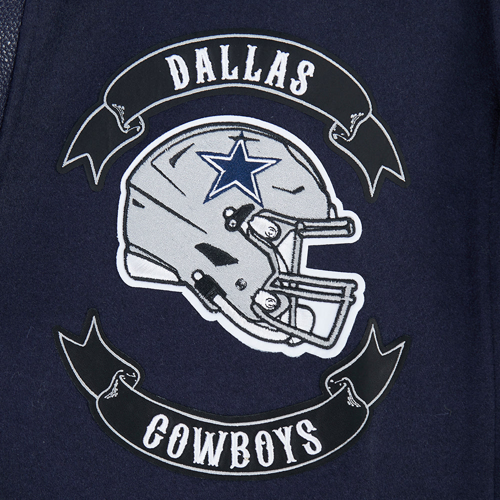 NFL DALLAS COWBOYS BORN FOR SPORT MEN'S WOOL VARSITY JACKET (MIDNIGHT NAVY)