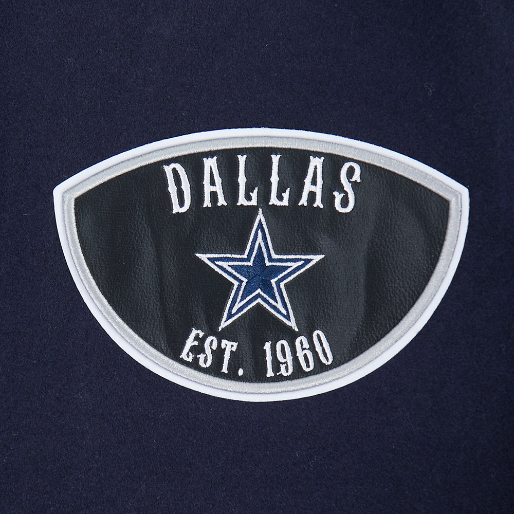 NFL DALLAS COWBOYS BORN FOR SPORT MEN'S WOOL VARSITY JACKET (MIDNIGHT NAVY)