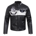 NFL DALLAS COWBOYS BORN FOR SPORT BLOUSON MOTO POUR HOMME (NOIR/BLANC)