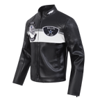 NFL DALLAS COWBOYS BORN FOR SPORT BLOUSON MOTO POUR HOMME (NOIR/BLANC)