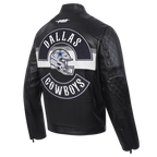 NFL DALLAS COWBOYS BORN FOR SPORT BLOUSON MOTO POUR HOMME (NOIR/BLANC)