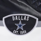 NFL DALLAS COWBOYS BORN FOR SPORT BLOUSON MOTO POUR HOMME (NOIR/BLANC)