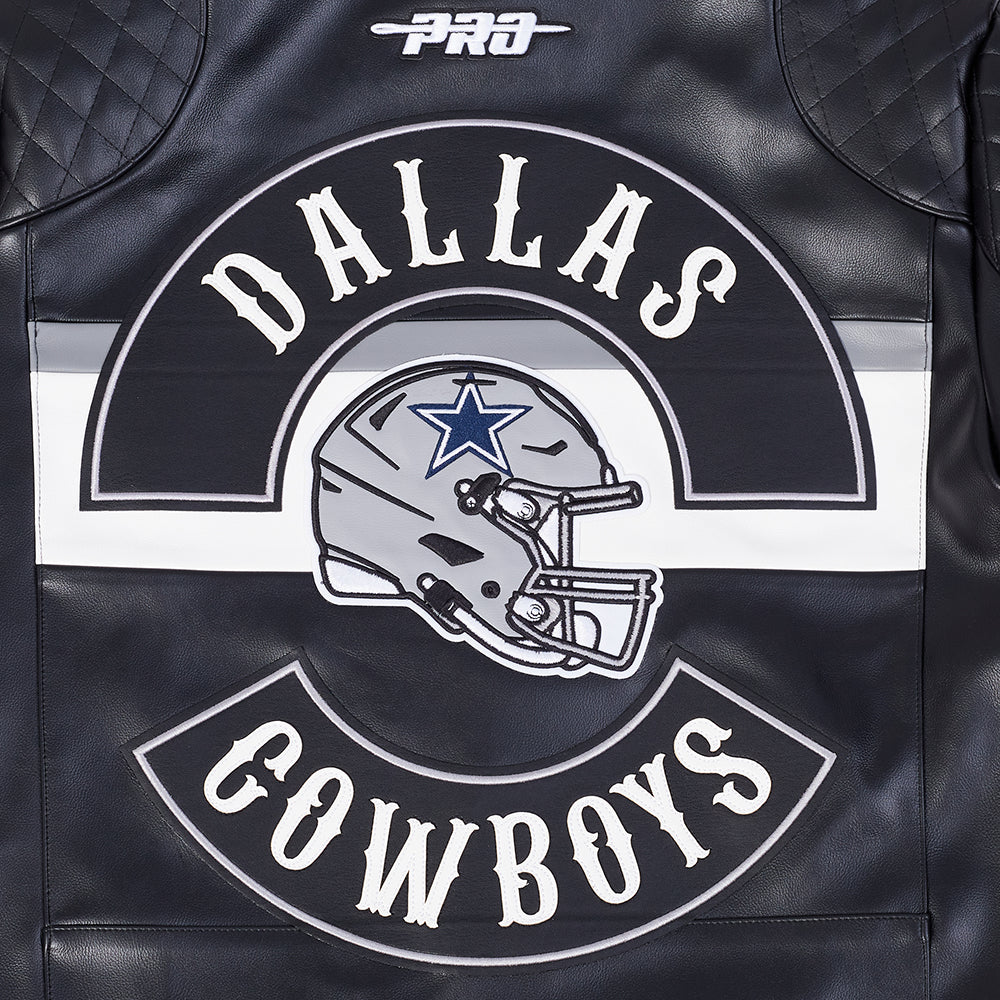 NFL DALLAS COWBOYS BORN FOR SPORT BLOUSON MOTO POUR HOMME (NOIR/BLANC)