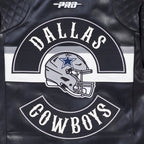 NFL DALLAS COWBOYS BORN FOR SPORT BLOUSON MOTO POUR HOMME (NOIR/BLANC)
