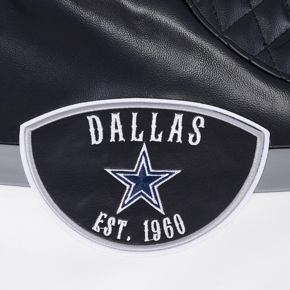 NFL DALLAS COWBOYS BORN FOR SPORT BLOUSON MOTO POUR HOMME (NOIR/BLANC)