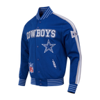 NFL DALLAS COWBOYS PRO GAME DAY RETRO JACKET (DODGER BLUE/SILVER/WHITE)