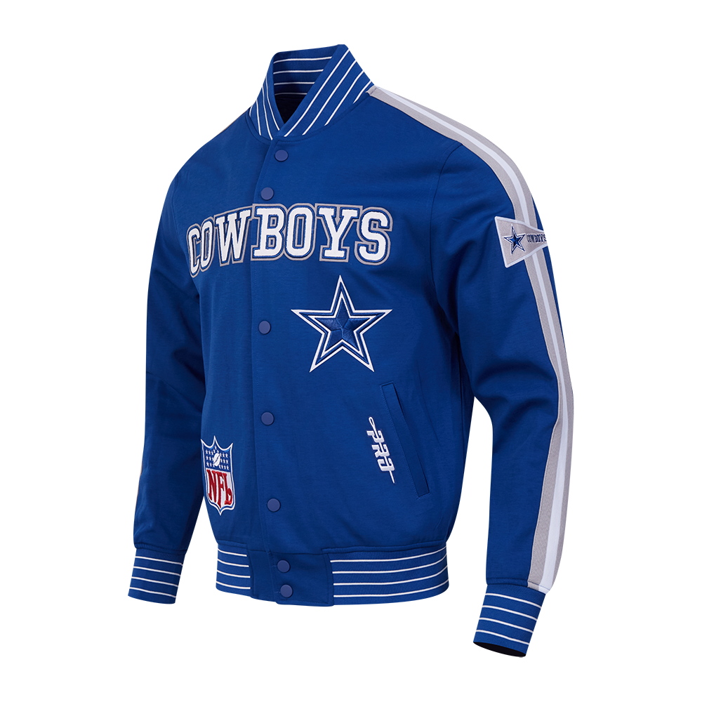 NFL DALLAS COWBOYS PRO GAME DAY RETRO JACKET (DODGER BLUE/SILVER/WHITE)