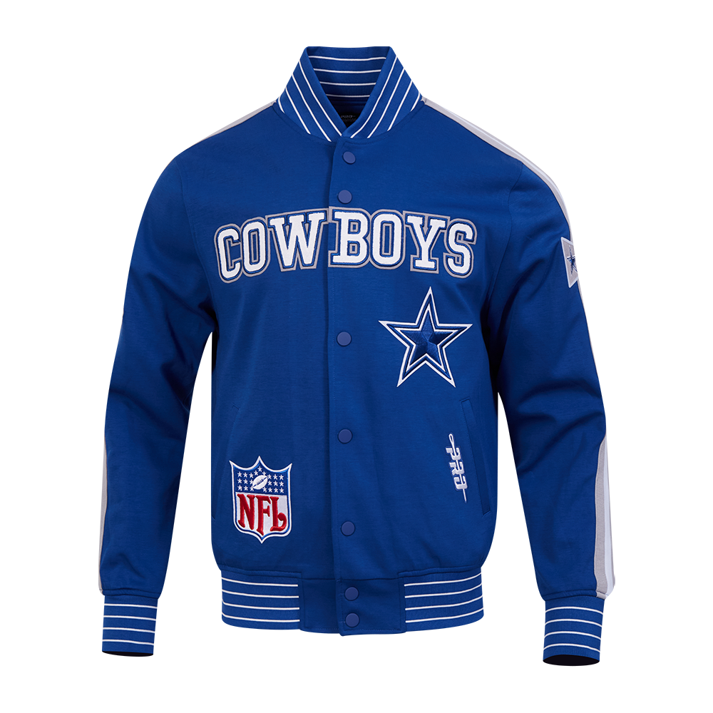 NFL DALLAS COWBOYS PRO GAME DAY RETRO JACKET (DODGER BLUE/SILVER/WHITE)