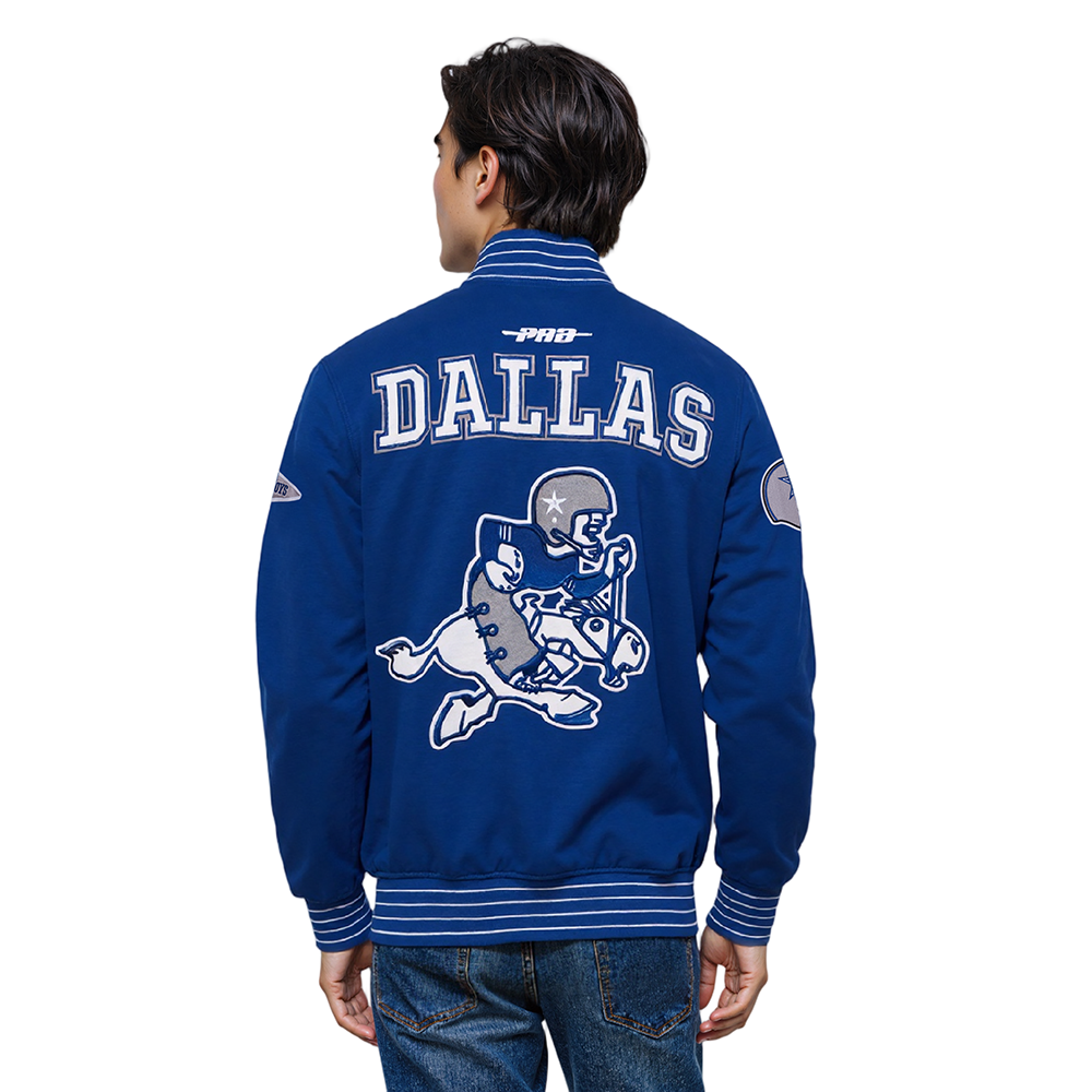 NFL DALLAS COWBOYS PRO GAME DAY RETRO JACKET (DODGER BLUE/SILVER/WHITE)