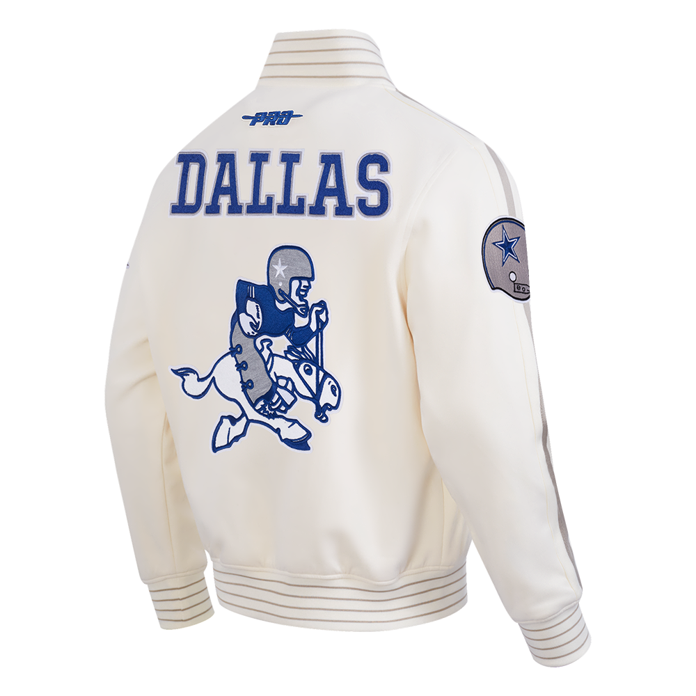 NFL DALLAS COWBOYS PRO GAME DAY RETRO JACKET (EGGSHELL/TAUPE/EGGSHELL)