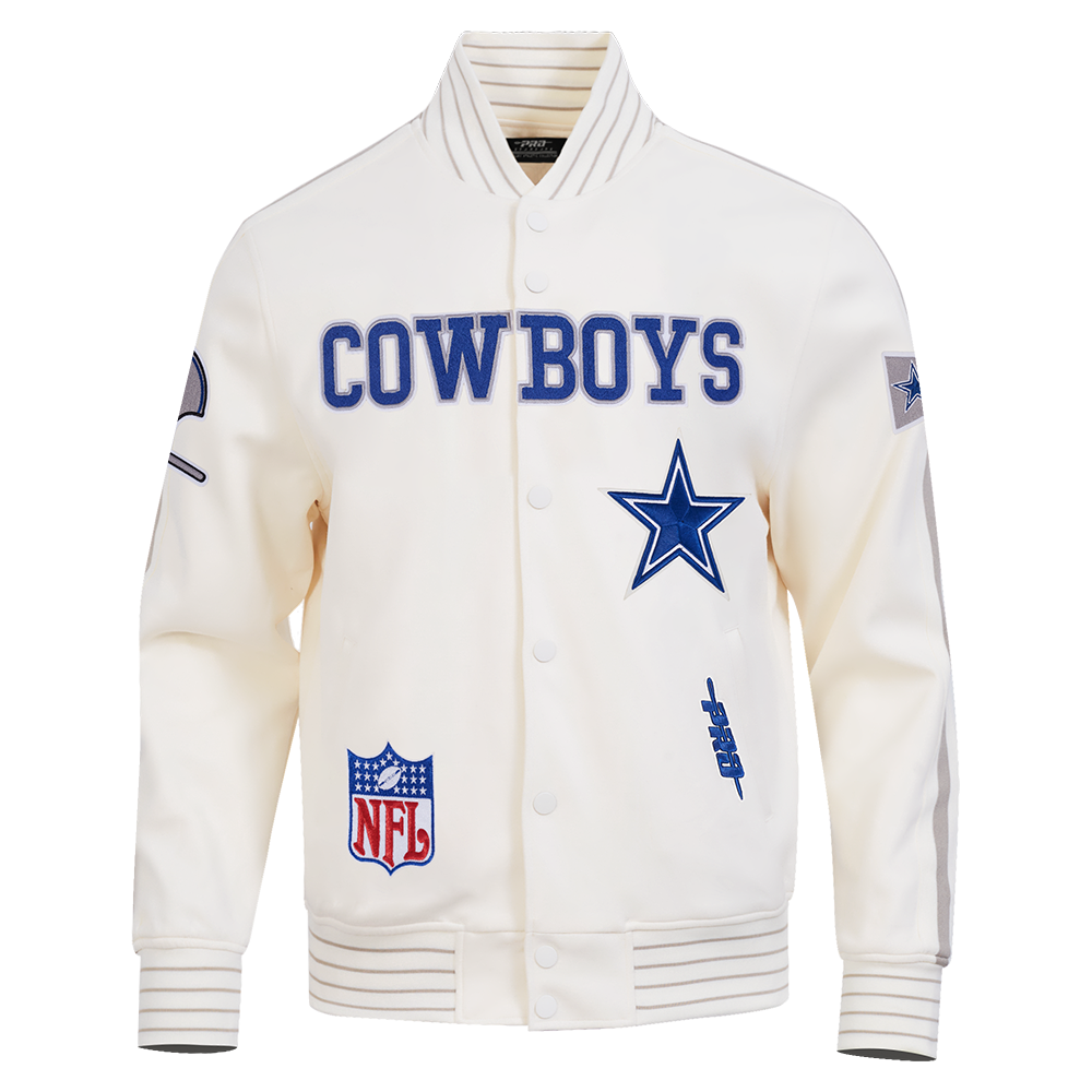 NFL DALLAS COWBOYS PRO GAME DAY RETRO JACKET (EGGSHELL/TAUPE/EGGSHELL)