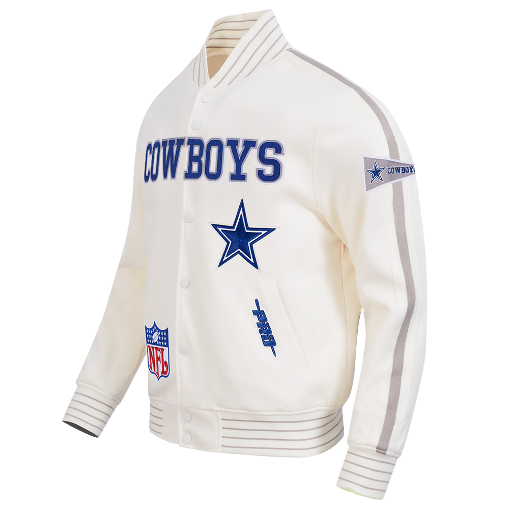 NFL DALLAS COWBOYS PRO GAME DAY RETRO JACKET (EGGSHELL/TAUPE/EGGSHELL)