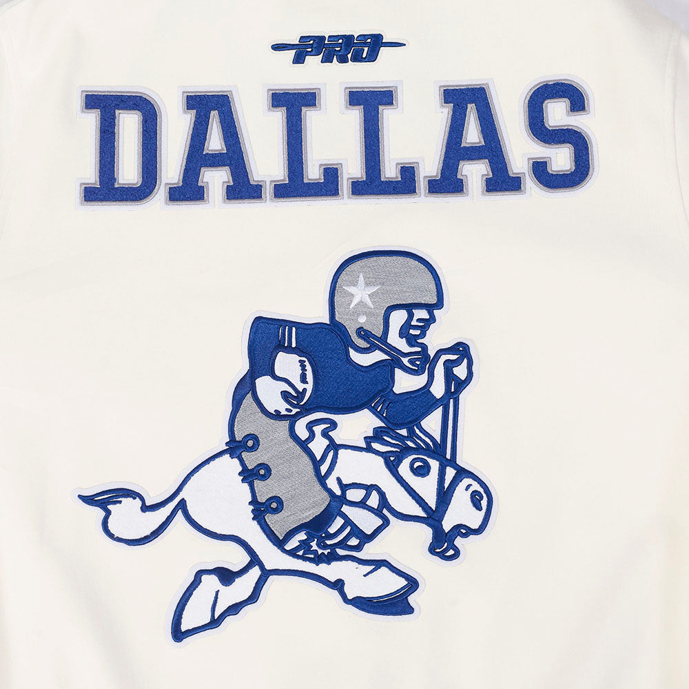 NFL DALLAS COWBOYS PRO GAME DAY RETRO JACKET (EGGSHELL/TAUPE/EGGSHELL)