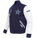 NFL DALLAS COWBOYS CITY ARCH BLOUSON COLLÉGIAL EN LAINE POUR HOMME (MARINE MINUIT/BLANC)