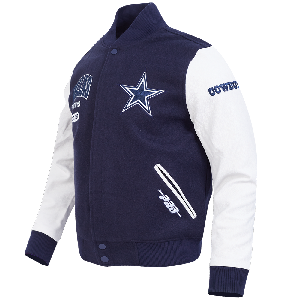 NFL DALLAS COWBOYS CITY ARCH BLOUSON COLLÉGIAL EN LAINE POUR HOMME (MARINE MINUIT/BLANC)