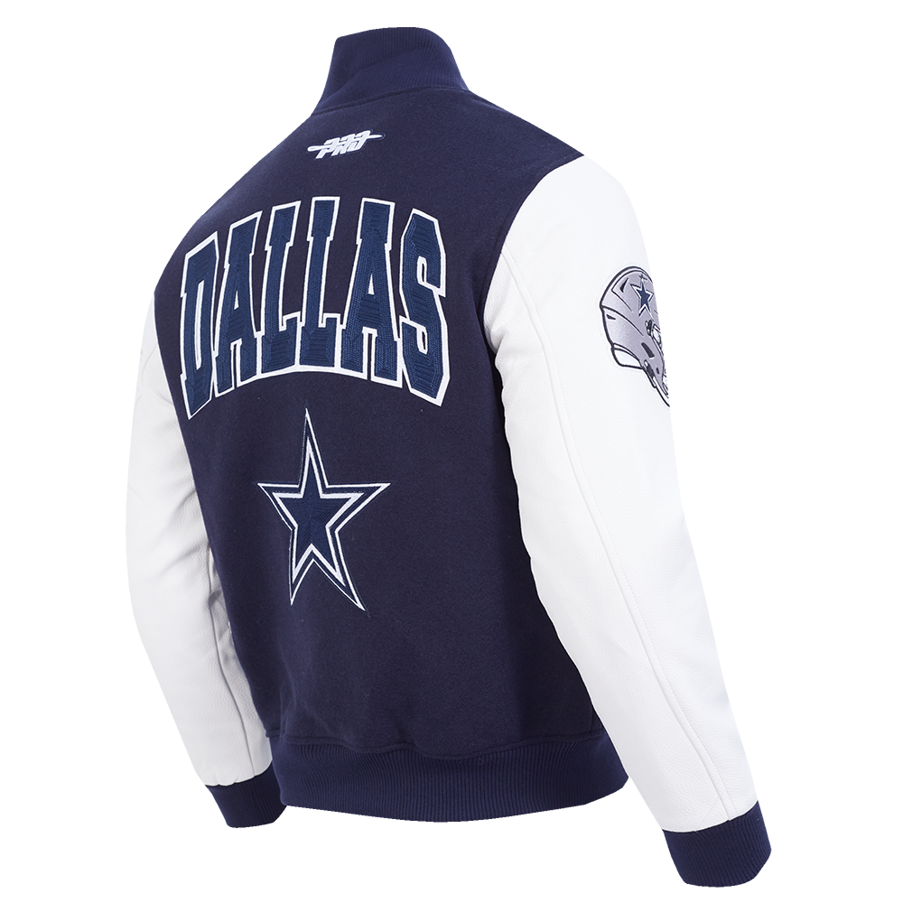 NFL DALLAS COWBOYS CITY ARCH BLOUSON COLLÉGIAL EN LAINE POUR HOMME (MARINE MINUIT/BLANC)