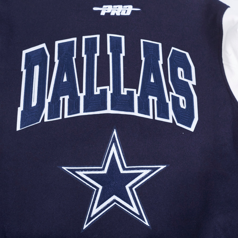 NFL DALLAS COWBOYS CITY ARCH BLOUSON COLLÉGIAL EN LAINE POUR HOMME (MARINE MINUIT/BLANC)