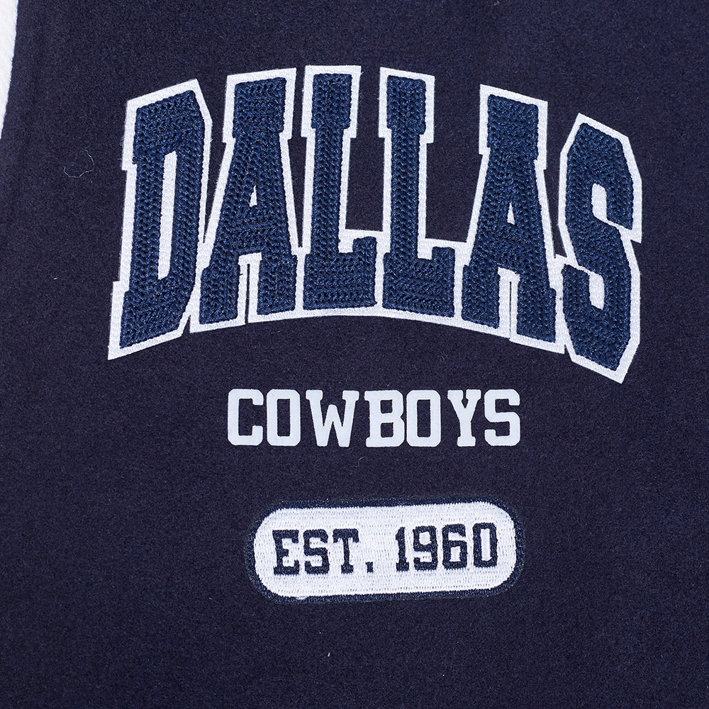 NFL DALLAS COWBOYS CITY ARCH BLOUSON COLLÉGIAL EN LAINE POUR HOMME (MARINE MINUIT/BLANC)
