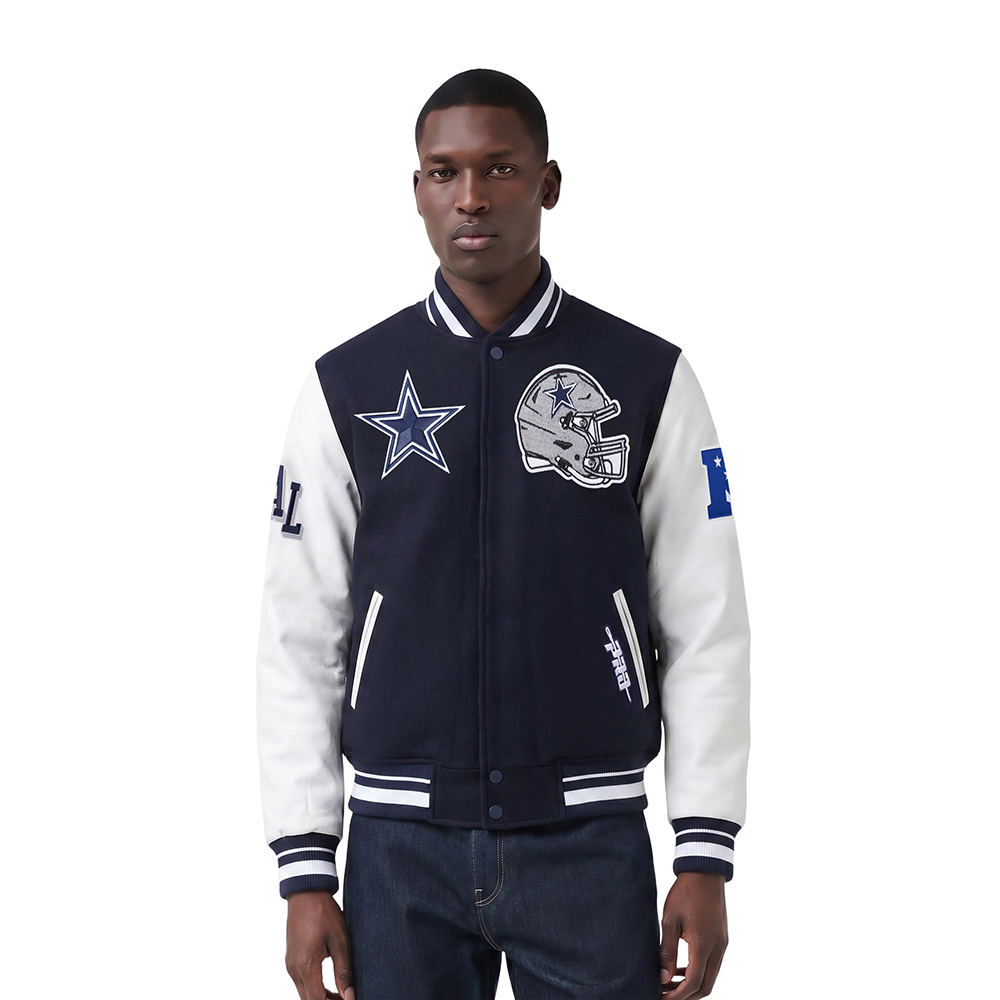 NFL DALLAS COWBOYS BLOUSON COLLÉGIAL POUR HOMME (MARINE MINUIT/BLANC)