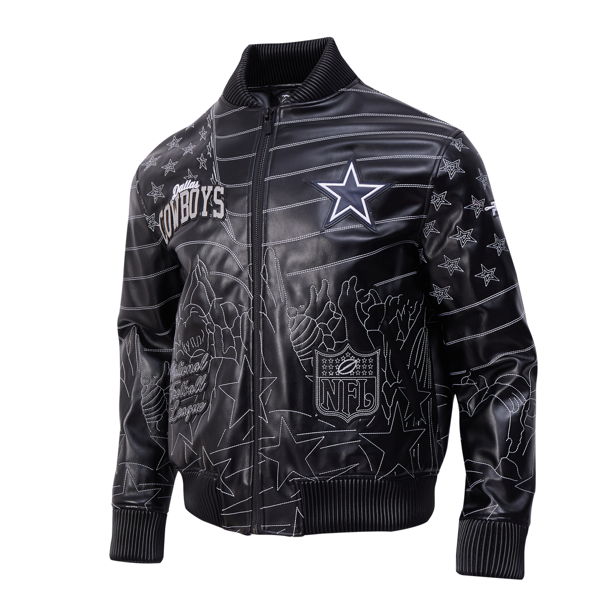 NFL DALLAS COWBOYS PRO PREMIUM MEN'S COAT (BLACK)