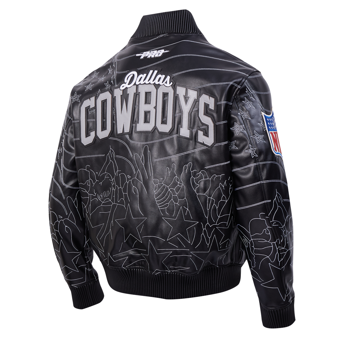 NFL DALLAS COWBOYS PRO PREMIUM MEN'S COAT (BLACK)