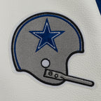NFL DALLAS COWBOYS RETRO CLASSIC MEN'S RIB WOOL VARSITY JACKET (DODGER BLUE/WHITE)