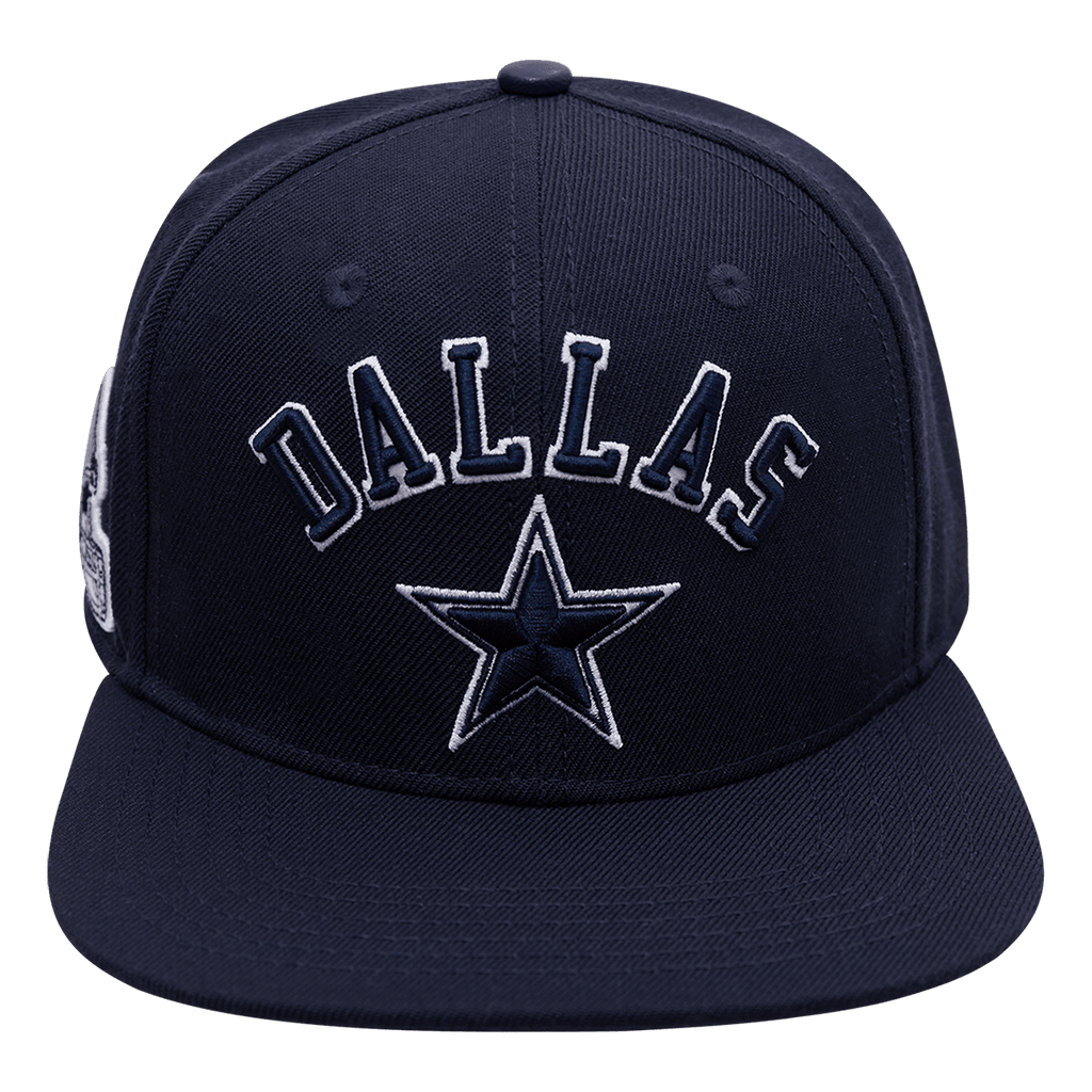 NFL DALLAS COWBOYS STACKED LOGO WOOL UNISEX SNAPBACK HAT (MIDNIGHT NAVY)