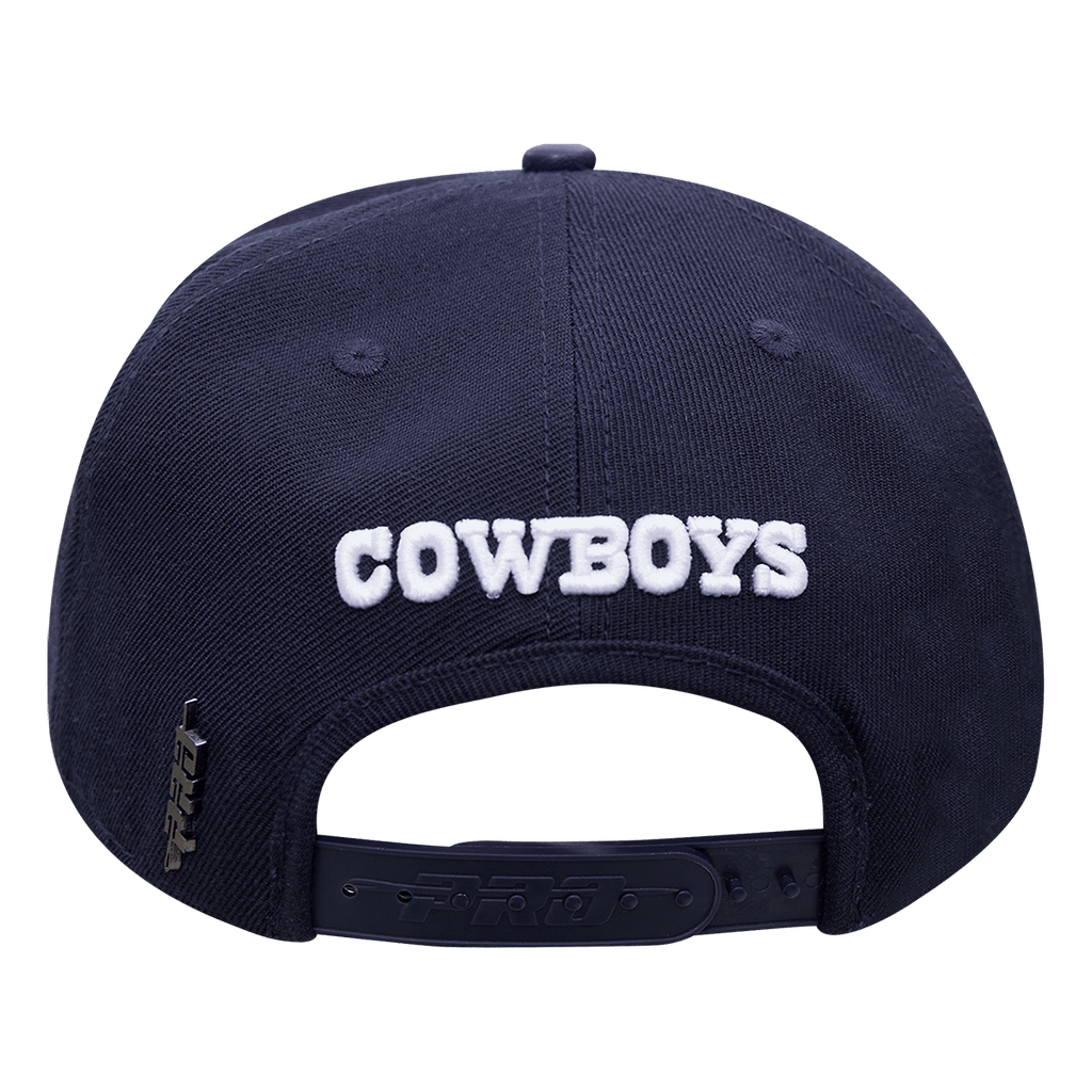 NFL DALLAS COWBOYS STACKED LOGO WOOL UNISEX SNAPBACK HAT (MIDNIGHT NAVY)