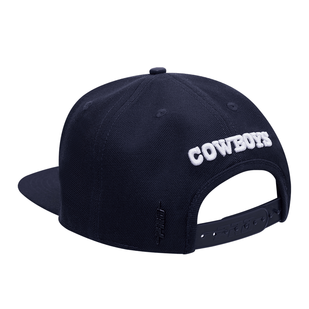 NFL DALLAS COWBOYS STACKED LOGO WOOL UNISEX SNAPBACK HAT (MIDNIGHT NAVY)