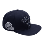 NFL DALLAS COWBOYS STACKED LOGO WOOL UNISEX SNAPBACK HAT (MIDNIGHT NAVY)
