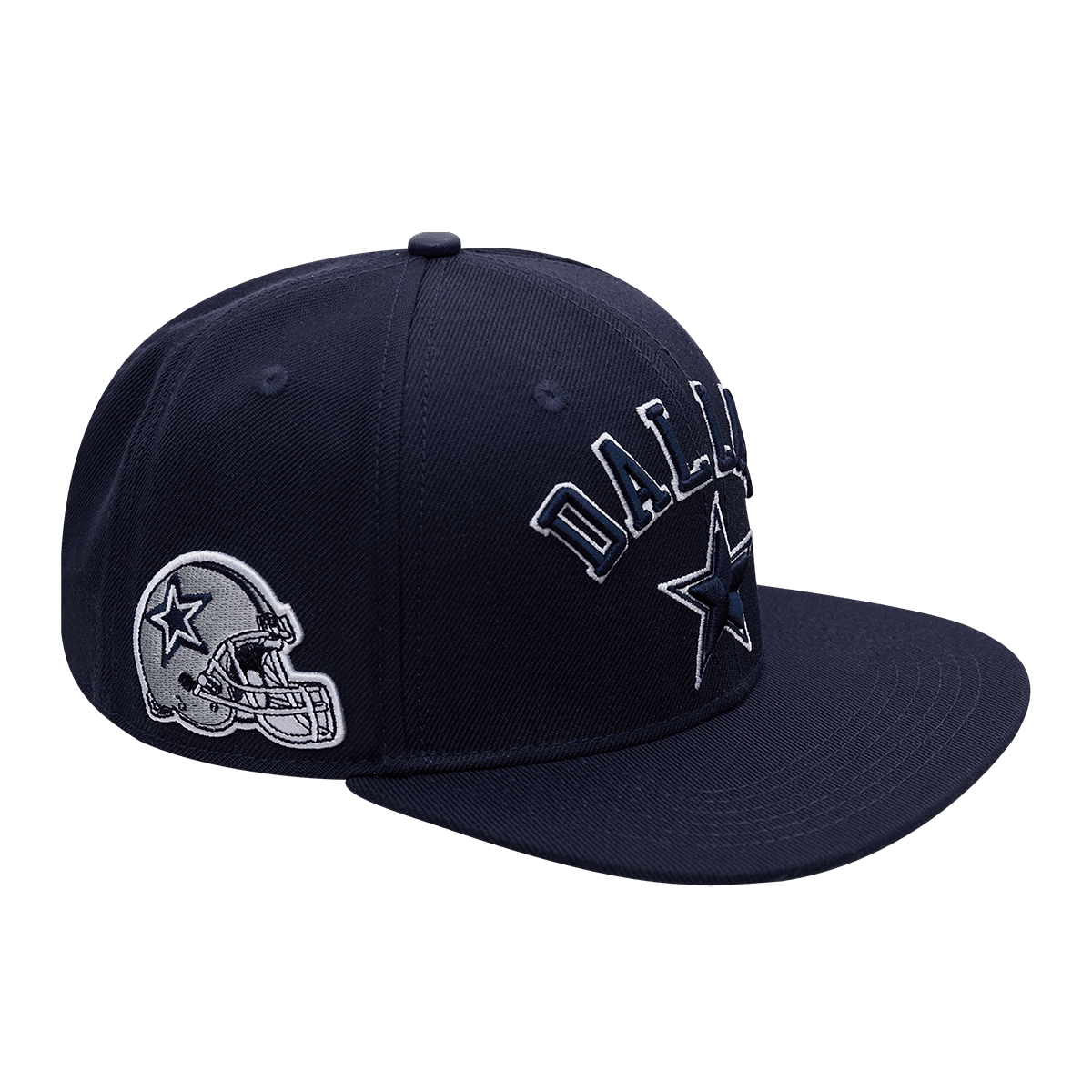 NFL DALLAS COWBOYS STACKED LOGO WOOL UNISEX SNAPBACK HAT (MIDNIGHT NAVY)