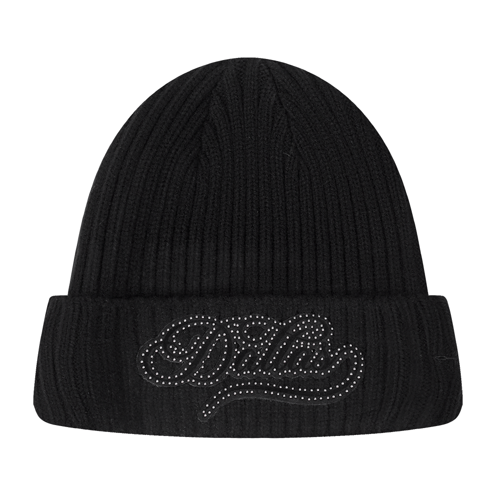 NFL DALLAS COWBOYS BLACKOUT UNLINED PRO BEANIE CUFFED (BLACK)