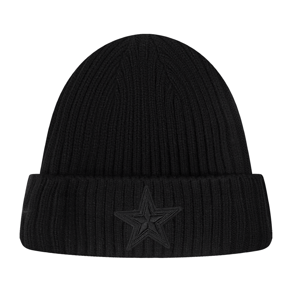 NFL DALLAS COWBOYS BLACKOUT UNLINED PRO BEANIE CUFFED (BLACK)