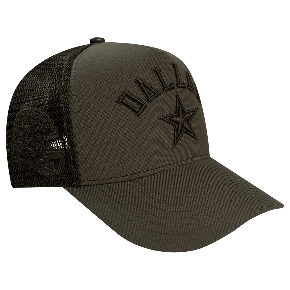 NFL DALLAS COWBOYS NEUTRAL PINCH FRONT TRUCKER HAT (DARK TAUPE)