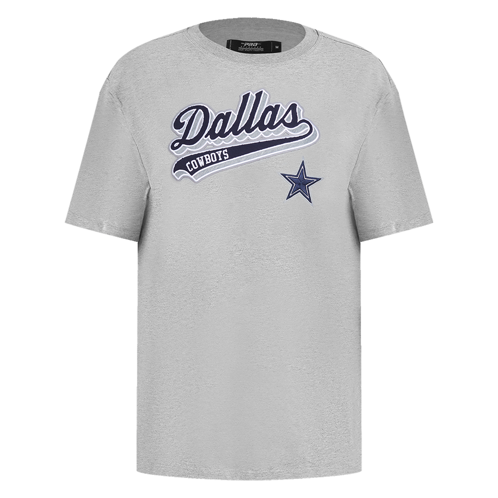 NFL DALLAS COWBOYS SCRIPT TAIL WOMEN'S BOYFRIEND TEE (HEATHER GREY)