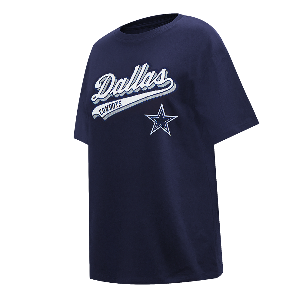 NFL DALLAS COWBOYS SCRIPT TAIL WOMEN'S BOYFRIEND TEE (MIDNIGHT NAVY)